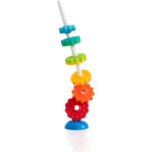 Fat Brain SpinAgain La tour d&rsquo;engrenages sans fin. Jouet empilable pour jeunes enfants, coloré, dont les engrenages tournoient. Jouet éducatif pour enfants de 12mois et +(tour empilable)