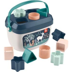 Fisher-Price Mon Trieur de Formes jouet bébé, boite avec 10 blocs, pour apprendre à trier et à empiler, couleurs vives, 6 mois et plus, FFC84(Mes Premiers Blocs Faon Clair de Lune)