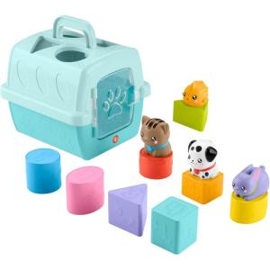 Fisher-Price Mon Trieur de Formes jouet bébé, boite avec 10 blocs, pour apprendre à trier et à empiler, couleurs vives, 6 mois et plus, FFC84(Transporteur de Tri et de Jeu – Animaux)