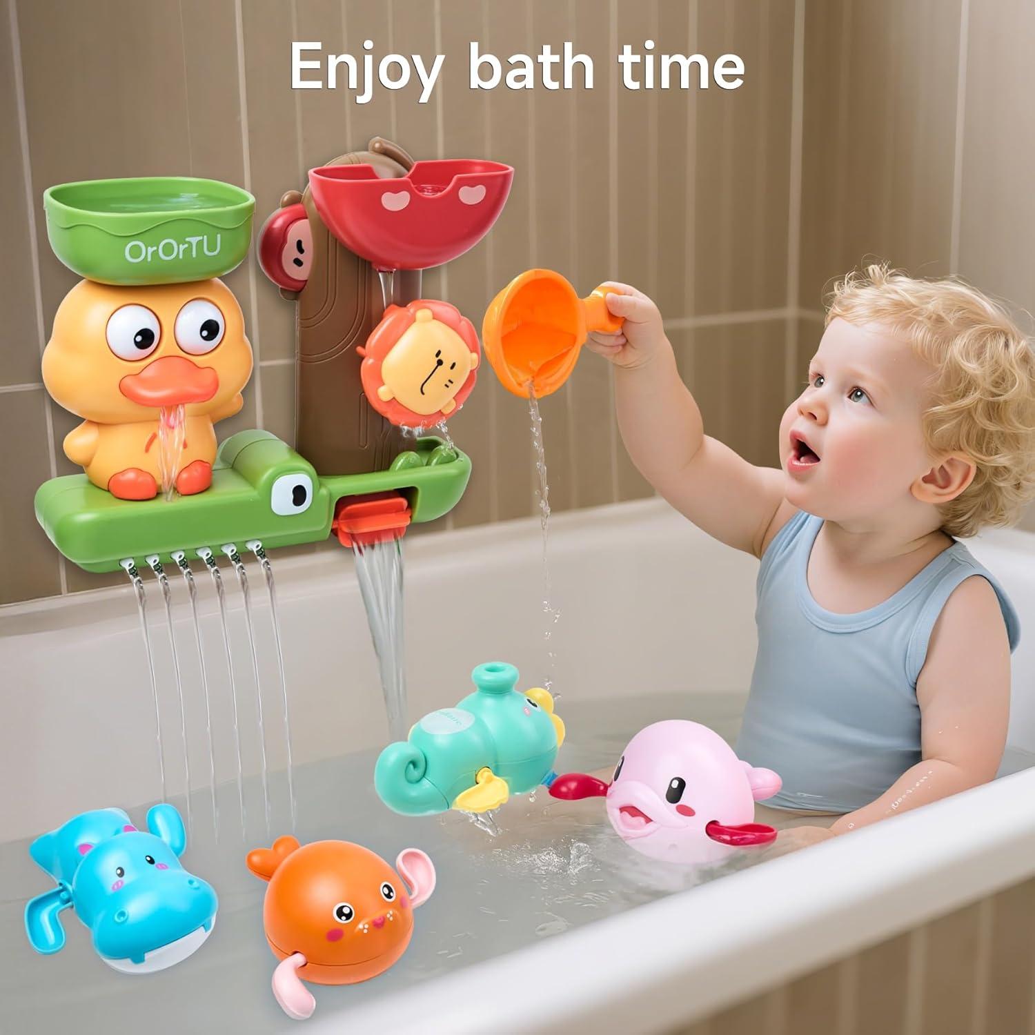 image:imageOR OR TU Jouets de Bain pour Bb Jouet de Bain Rotatif avec ventouses Jouet de Bain remonter Jouet de Bain pour bb Jouet de Douche Jouet de Natation