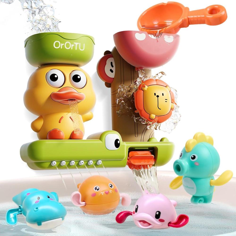 image:imageOR OR TU Jouets de Bain pour Bb Jouet de Bain Rotatif avec ventouses Jouet de Bain remonter Jouet de Bain pour bb Jouet de Douche Jouet de Natation