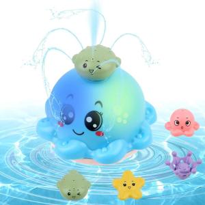 Jouets de Bain Bébé, Jeux de Bain pour Bebe Enfant 1 2 3 4 Ans,Jouets de Bain Lumineux pour Bébé, Jouet d&rsquo;Arroseur d&rsquo;eau Poisson,Jeu d&rsquo;eau Poulpe de à Jet avec LED pour Les Enfants(Piccolo (Toy Only))